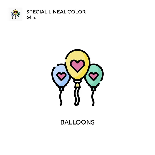 Globos Icono Especial Vector Color Lineal Plantilla Diseño Símbolo Ilustración — Archivo Imágenes Vectoriales