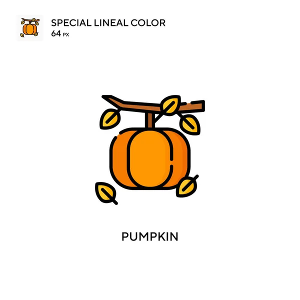 Calabaza Icono Especial Vector Color Lineal Plantilla Diseño Símbolo Ilustración — Vector de stock