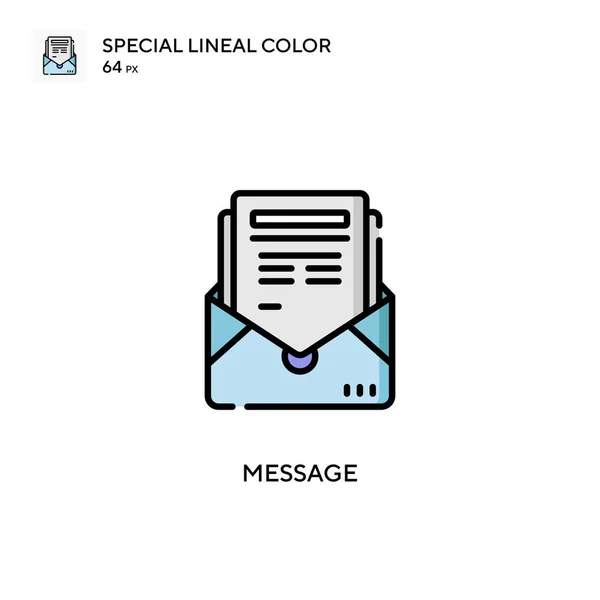Messaggio Speciale Icona Vettoriale Colore Lineare Modello Disegno Simbolo Illustrazione — Vettoriale Stock