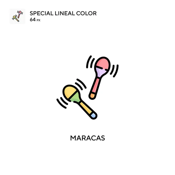 Maracas Icono Especial Vector Color Lineal Plantilla Diseño Símbolo Ilustración — Vector de stock