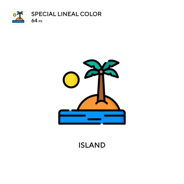 Insel Spezielles Lineares Farbvektorsymbol Illustration Symbol Design Vorlage Für Web — Stockvektor