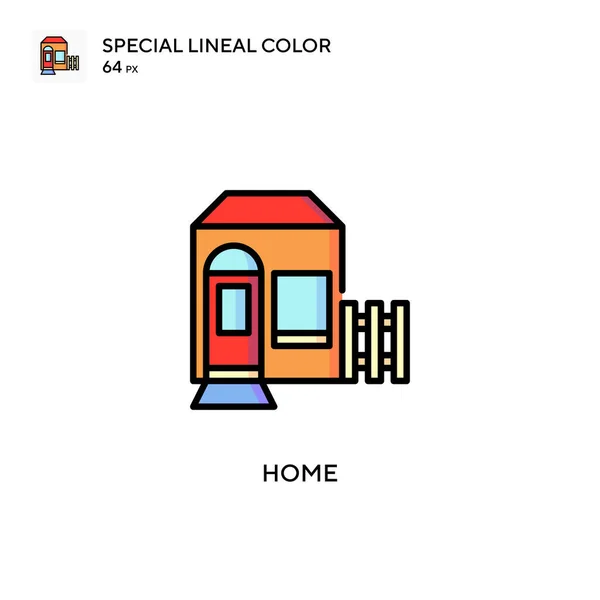 Home Speciale Lijnkleur Vector Icoon Illustratie Symbool Ontwerp Sjabloon Voor — Stockvector