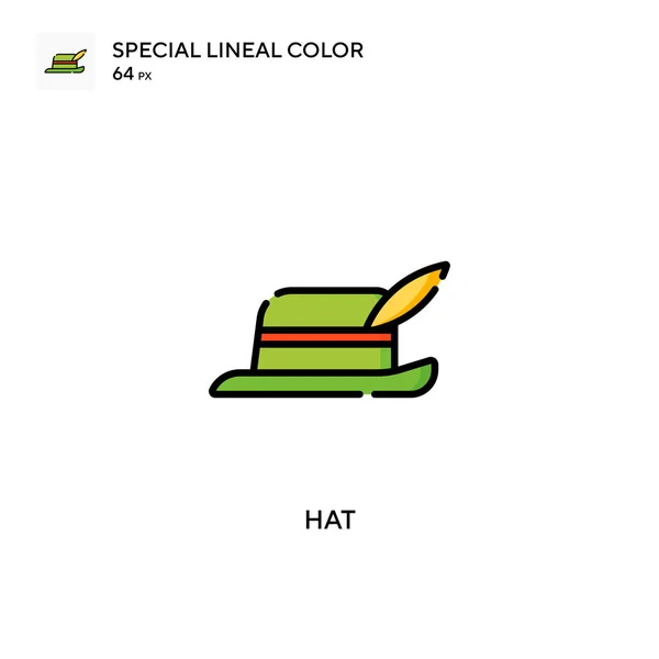 Hatt Speciell Linjal Färg Vektor Ikon Illustration Symbol Design Mall — Stock vektor