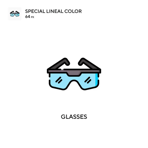 Glasses Special Lineal Color Vector Icon Illustration Symbol Design Template — Stock Vector