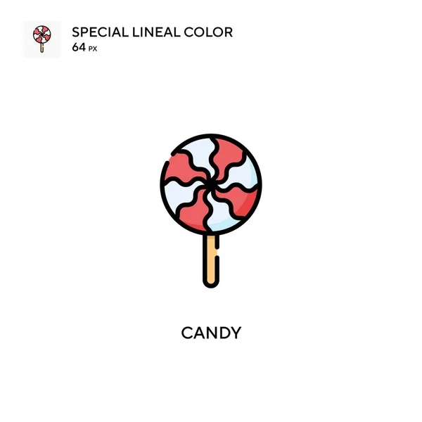 Candy Special Lineal Icône Vectorielle Couleur Modèle Conception Symbole Illustration — Image vectorielle