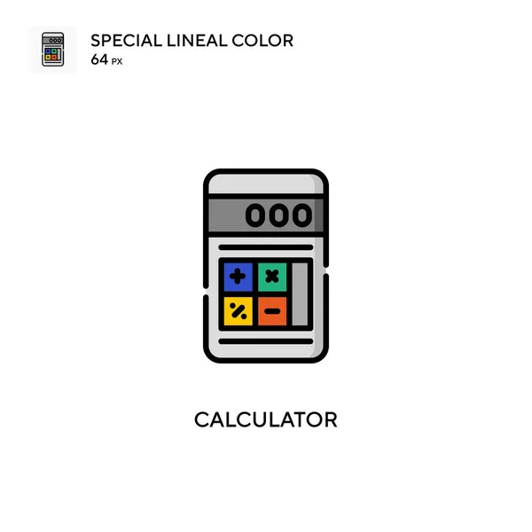 Calculadora Icono Especial Vector Color Lineal Plantilla Diseño Símbolo Ilustración — Vector de stock