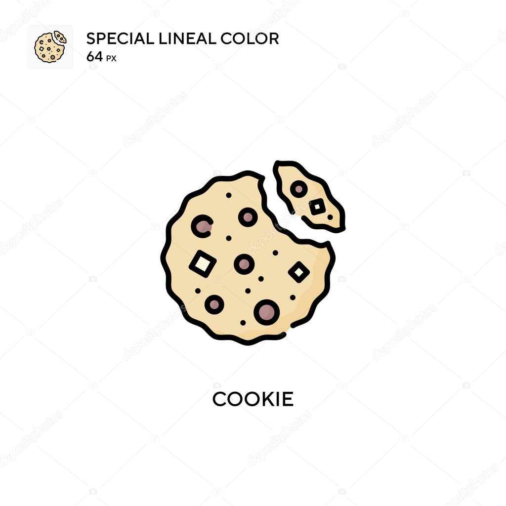 Cookie Special lineal color vector icon. Illustration symbol design template for web mobile UI element.