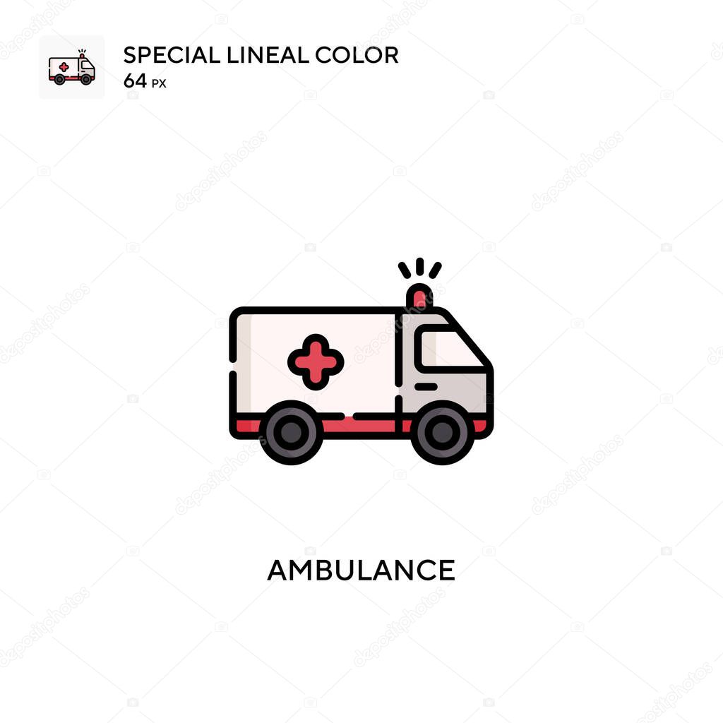 Ambulance Special lineal color vector icon. Illustration symbol design template for web mobile UI element.