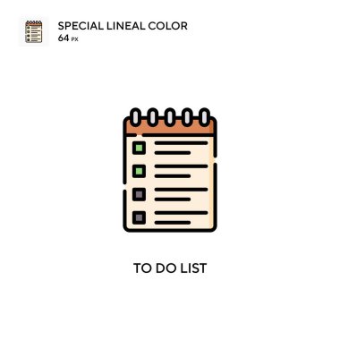 Özel doğrusal renk vektörü simgesini listelemek için. Web mobil UI ögesi için resimleme sembolü tasarım şablonu.