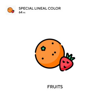 Meyveler özel doğrusal renk vektörü simgesi. Web mobil UI ögesi için resimleme sembolü tasarım şablonu.