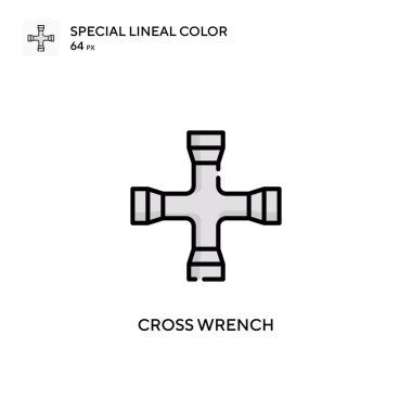 Çapraz anahtar Özel doğrusal renk vektörü simgesi. Web mobil UI ögesi için resimleme sembolü tasarım şablonu.
