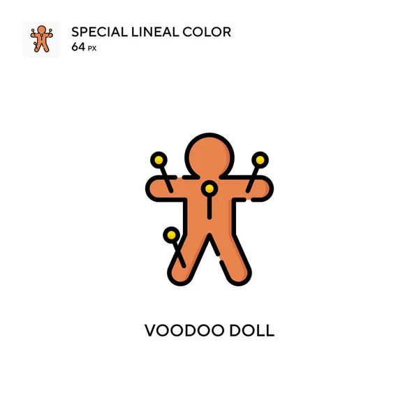 Bambola Voodoo Speciale Icona Vettoriale Colori Lineari Modello Disegno Simbolo — Vettoriale Stock