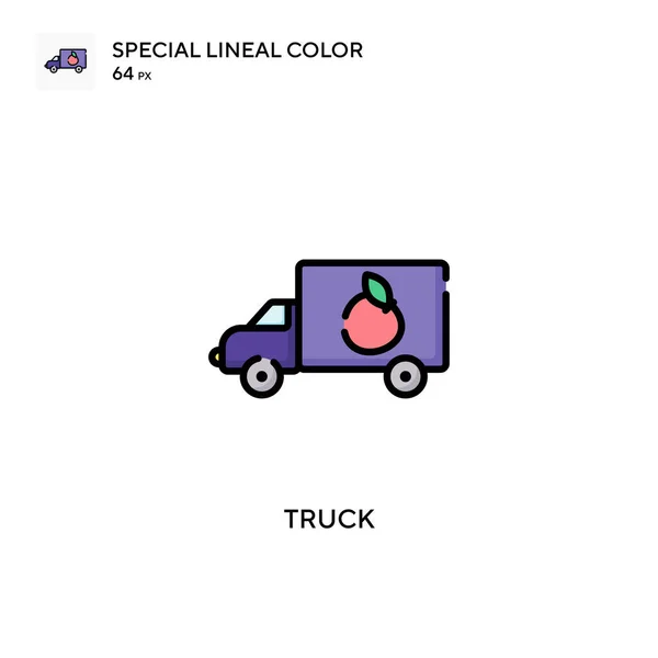 Truck Special Lineal Color Vector Icon 디자인 모바일 — 스톡 벡터