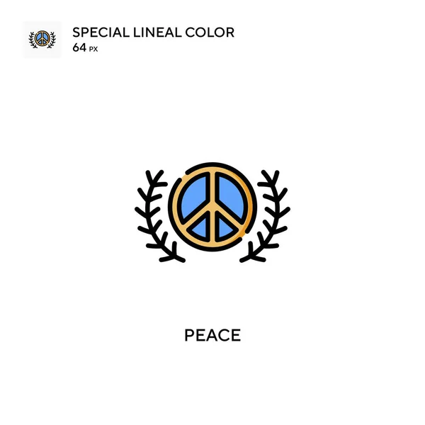 Ícone Vetorial Cores Linear Especial Peace Modelo Design Símbolo Ilustração — Vetor de Stock