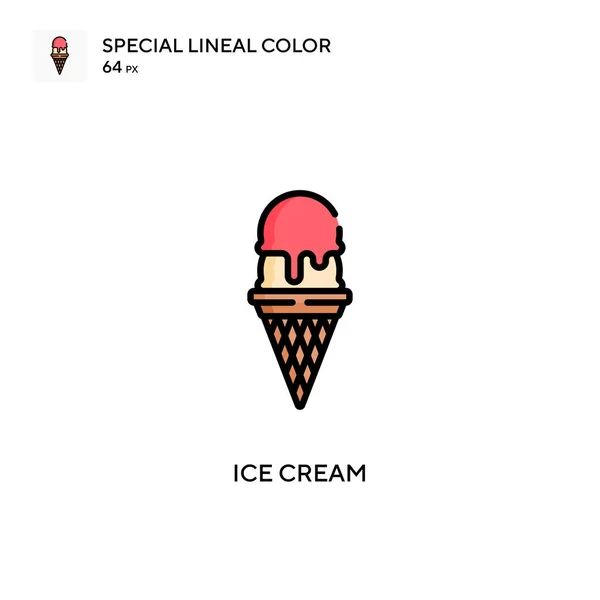 Helado Icono Especial Vector Color Lineal Plantilla Diseño Símbolo Ilustración — Archivo Imágenes Vectoriales