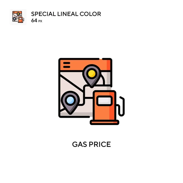 Precio Del Gas Icono Especial Vector Color Lineal Plantilla Diseño — Archivo Imágenes Vectoriales