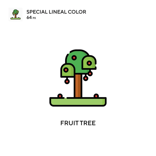 Árbol Frutal Icono Especial Vector Color Lineal Plantilla Diseño Símbolo — Vector de stock