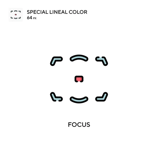 Fókusz Speciális Lineáris Szín Vektor Ikon Illusztráció Szimbólum Design Sablon — Stock Vector