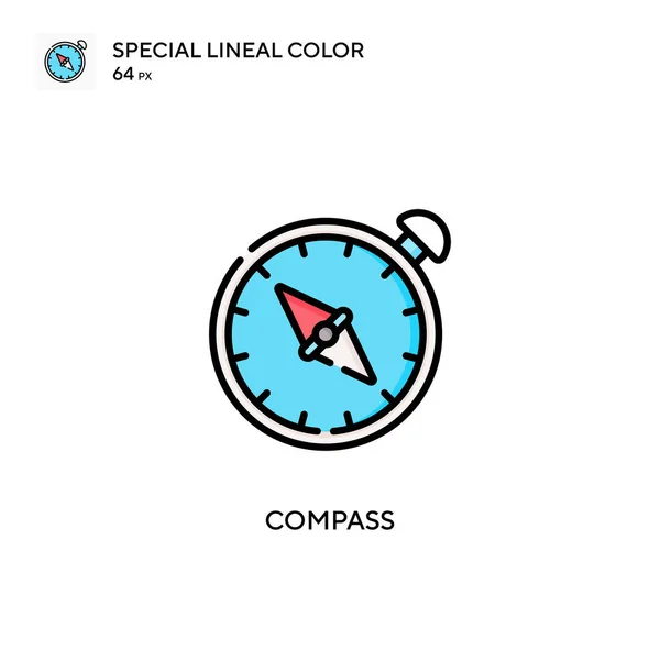 Kompass Spezielles Lineares Farbvektorsymbol Illustration Symbol Design Vorlage Für Web — Stockvektor