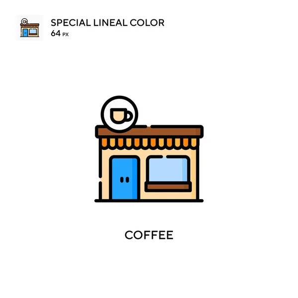 Kaffe Special Linjal Färg Vektor Ikon Illustration Symbol Design Mall — Stock vektor