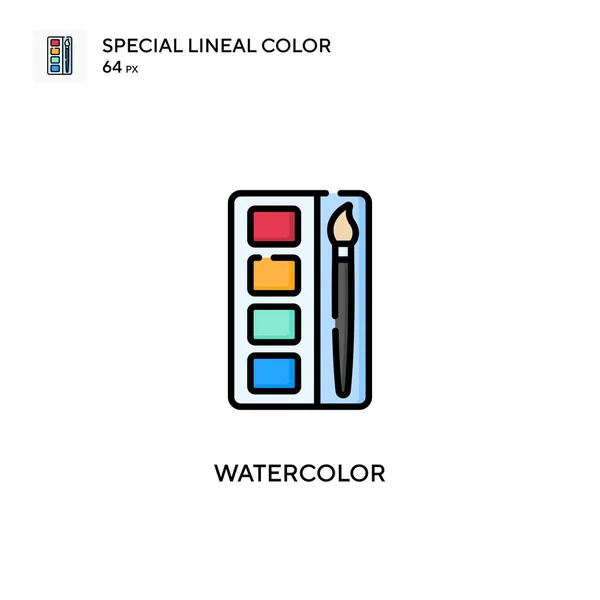 Watercolor Special Lineal Color Vector Icon Illustration Symbol Design Template — Stock Vector