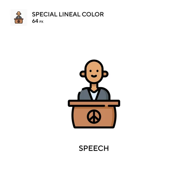 Speech Icono Especial Vector Color Lineal Plantilla Diseño Símbolo Ilustración — Vector de stock
