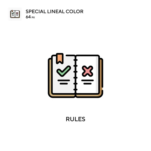 Regler Speciella Linjal Färg Vektor Ikon Illustration Symbol Design Mall — Stock vektor