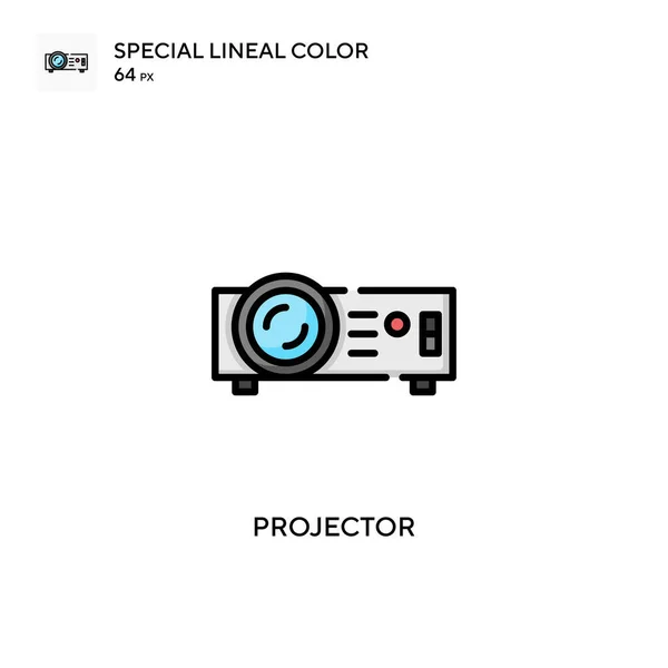 Projetor Ícone Vetorial Cor Linear Especial Modelo Design Símbolo Ilustração — Vetor de Stock