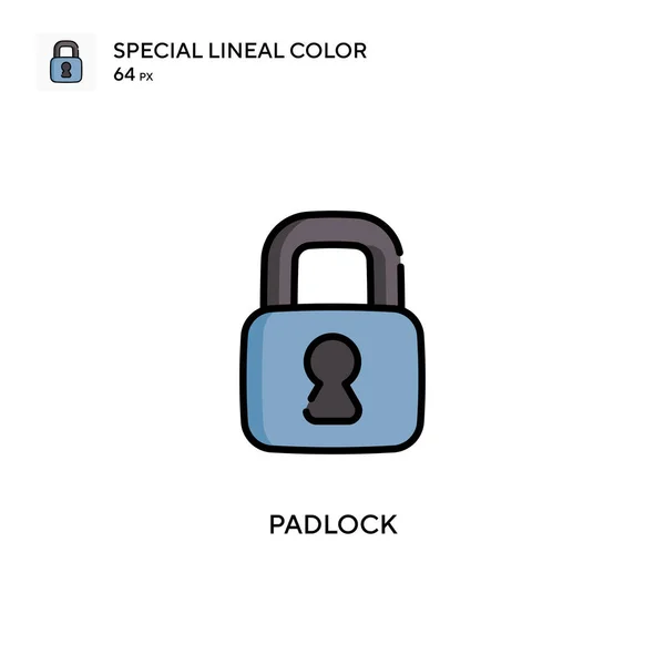 Hangslot Speciale Lijnkleur Vector Icoon Illustratie Symbool Ontwerp Sjabloon Voor — Stockvector