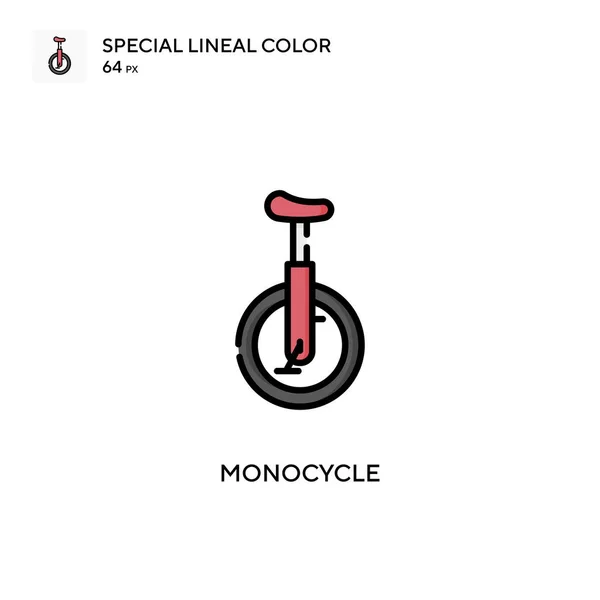 Monocycle Különleges Lineáris Szín Vektor Ikon Illusztráció Szimbólum Design Sablon — Stock Vector