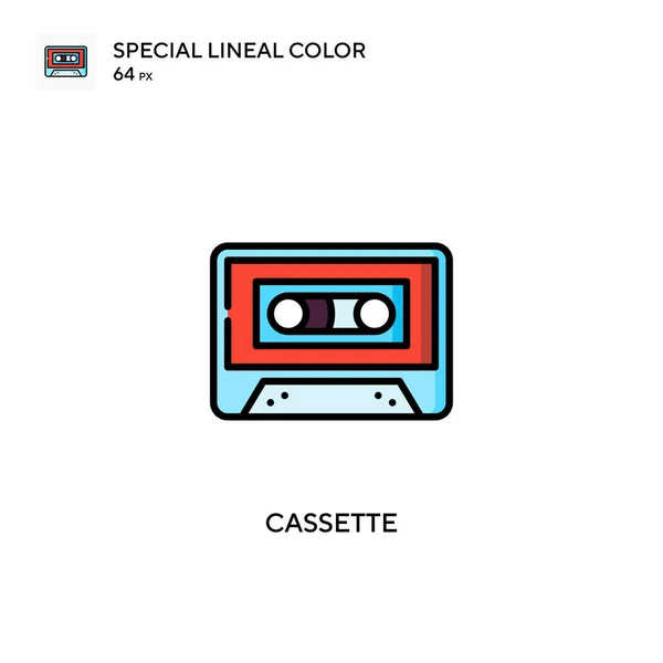 Cassette Special Lineal Color Vector Icon Illustration Symbol Design Template — Stock Vector