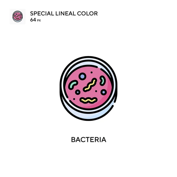 Bacterias Icono Especial Vector Color Lineal Plantilla Diseño Símbolo Ilustración — Vector de stock