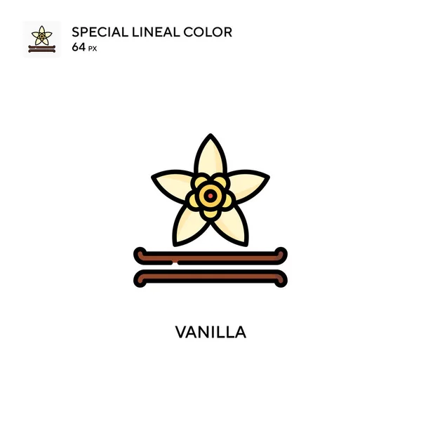 Vanille Spécial Lineal Icône Vectorielle Couleur Modèle Conception Symbole Illustration — Image vectorielle