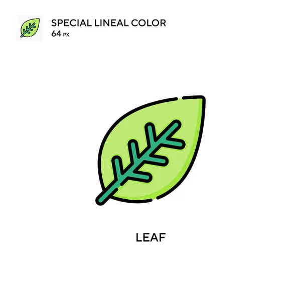 Leaf Special Lineal Color Vector Icon 디자인 모바일 — 스톡 벡터