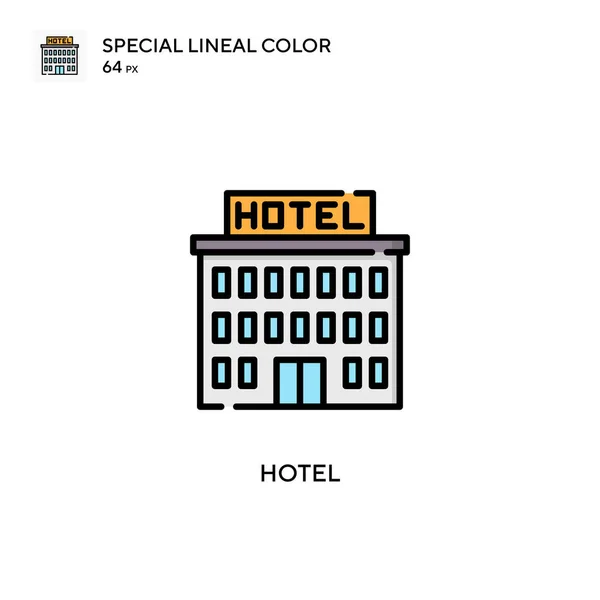 Ícone Vetorial Cor Linear Especial Hotel Modelo Design Símbolo Ilustração — Vetor de Stock