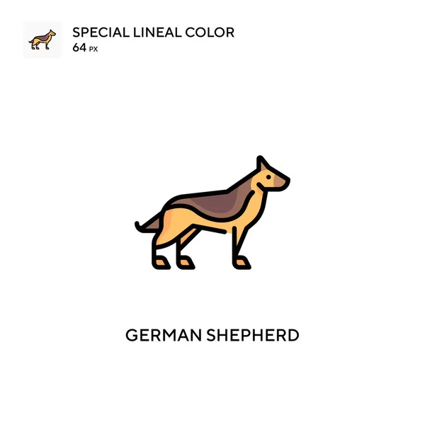 Deutscher Schäferhund Spezielles Lineares Farbvektorsymbol Illustration Symbol Design Vorlage Für — Stockvektor