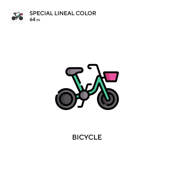 Bisikletle Özel Doğrusal Renk Vektörü Simgesi Web Mobil Ögesi Için — Stok Vektör