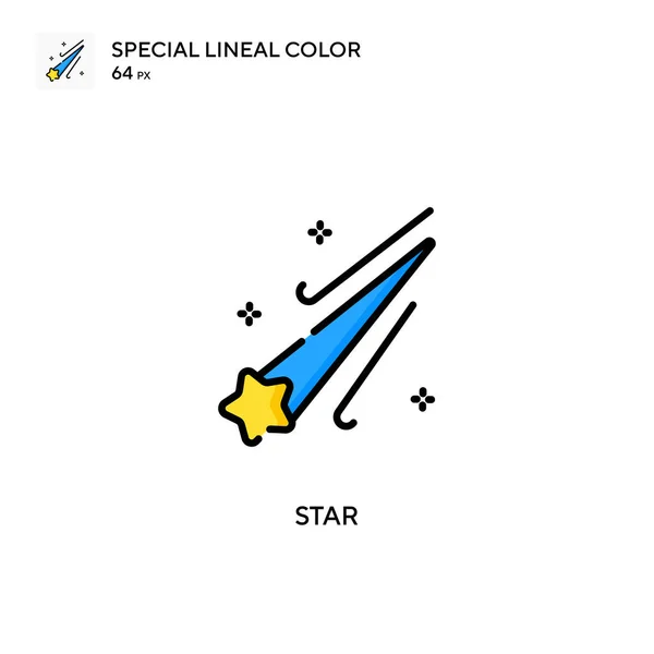Star Special Lineal Icône Vectorielle Couleur Modèle Conception Symbole Illustration — Image vectorielle
