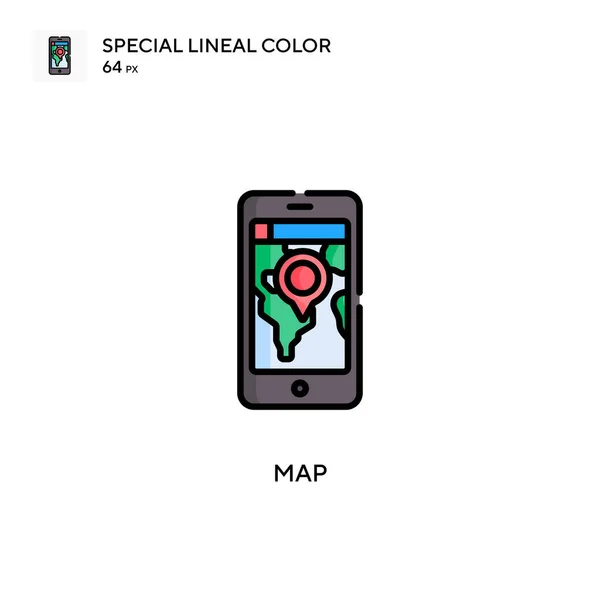 Mapa Icono Especial Vector Color Lineal Plantilla Diseño Símbolo Ilustración — Archivo Imágenes Vectoriales
