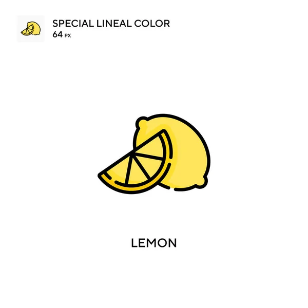 Lemon Speciális Lineáris Szín Vektor Ikon Illusztráció Szimbólum Design Sablon — Stock Vector