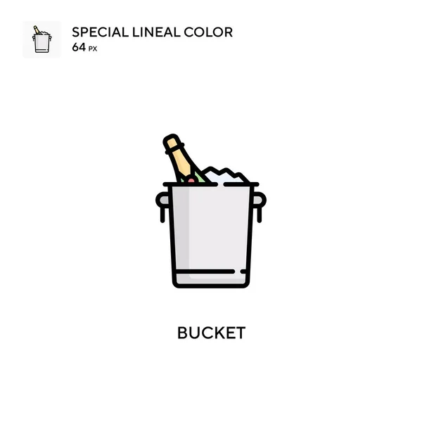 Bucket Spezielles Lineares Farbvektorsymbol Illustration Symbol Design Vorlage Für Web — Stockvektor