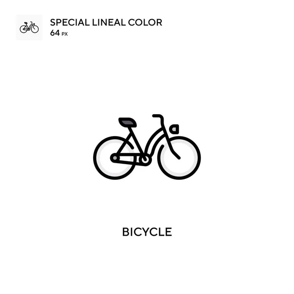 Bisikletle Özel Doğrusal Renk Vektörü Simgesi Web Mobil Ögesi Için — Stok Vektör