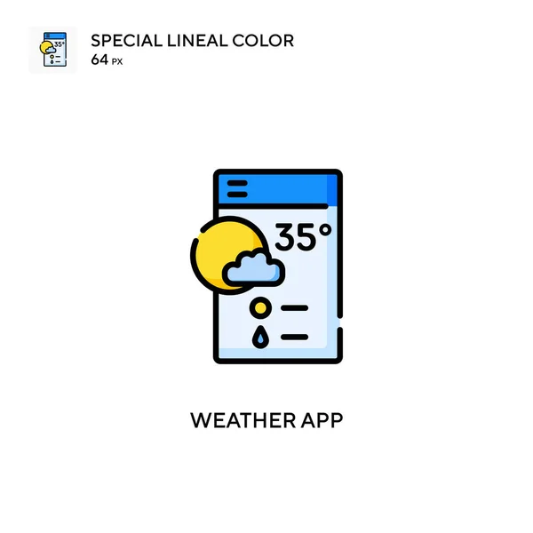 Weather App Special Lineal Color Vector Icon Illustration Symbol Design — Stock Vector