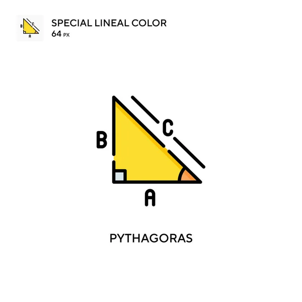 Pythagoras Spezielles Lineares Farbvektorsymbol Illustration Symbol Design Vorlage Für Web — Stockvektor