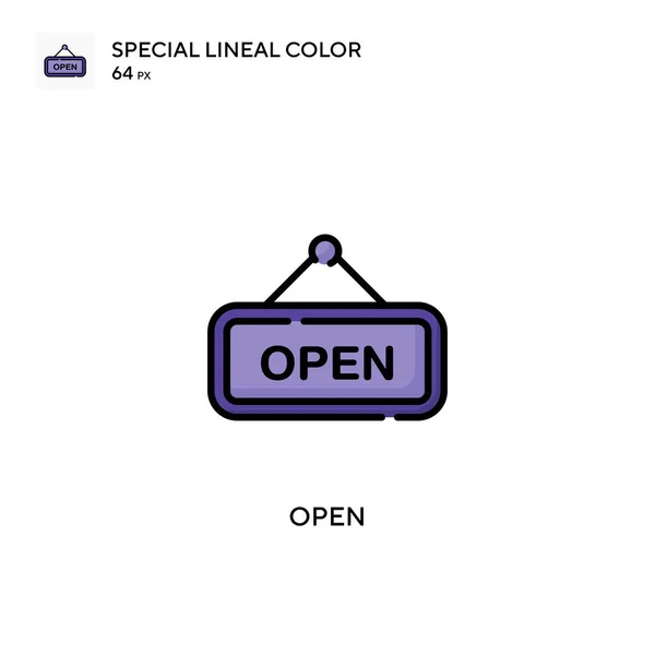 Open Special Lineal Color Vector Icon Illustration Symbol Design Template — Stock Vector
