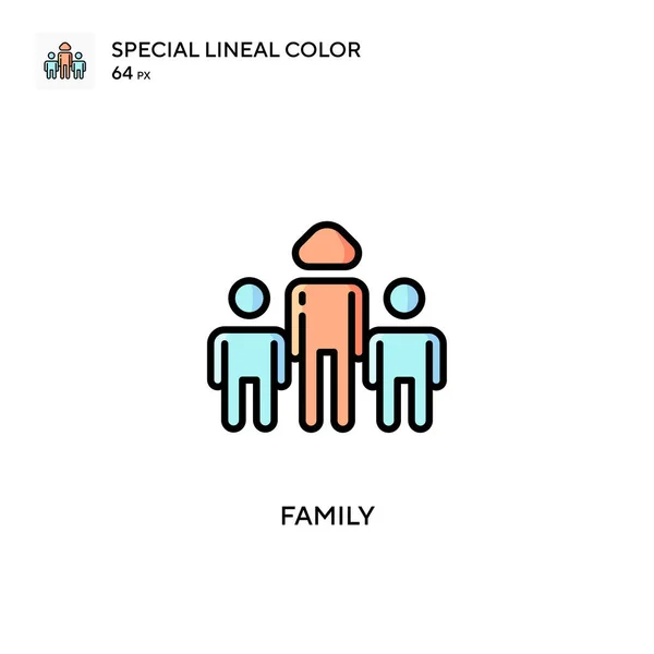 Family Special Lineal Color Vector Icon Illustration Symbol Design Template — Stock Vector