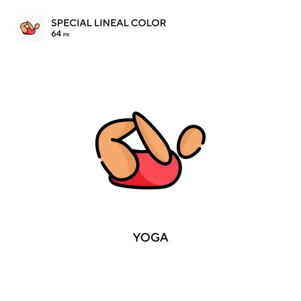 Yoga Special Linjal Färg Vektor Ikon Illustration Symbol Design Mall — Stock vektor