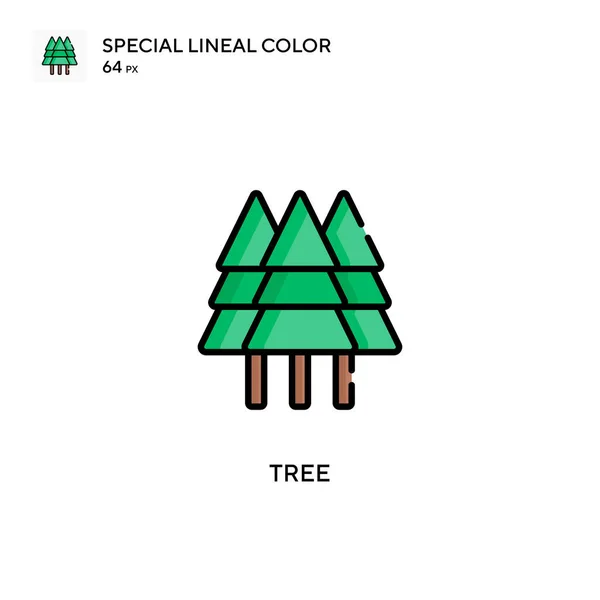 Árbol Icono Especial Vector Color Lineal Plantilla Diseño Símbolo Ilustración — Vector de stock