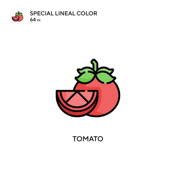 Tomate Icono Especial Vector Color Lineal Plantilla Diseño Símbolo Ilustración — Vector de stock