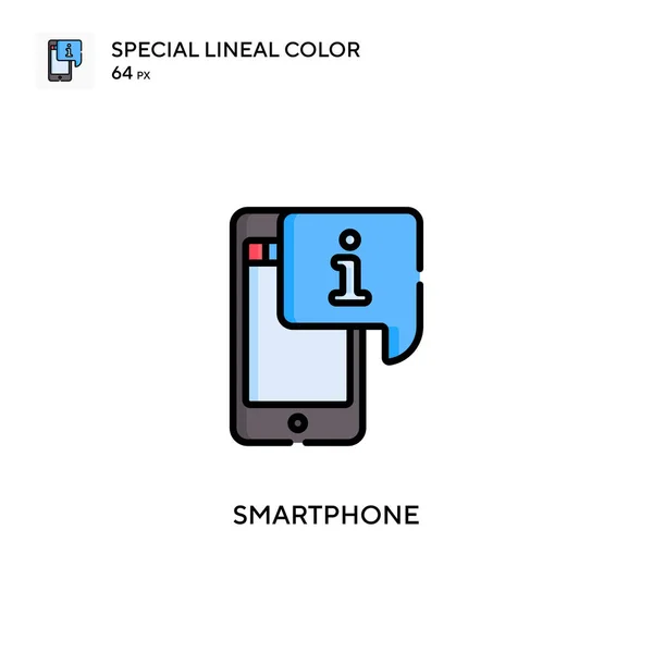 Smartphone Special Linjal Färg Vektor Ikon Illustration Symbol Design Mall — Stock vektor
